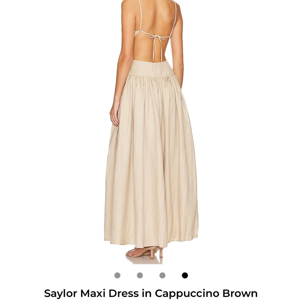 SAYLOR Creamy Beige Spaghetti-Strap Maxi Dress - Picture 2 of 3